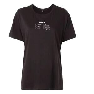 Japanese Fabric R13 Black Check All That Apply Graphic F*ck T Shirt Tee S